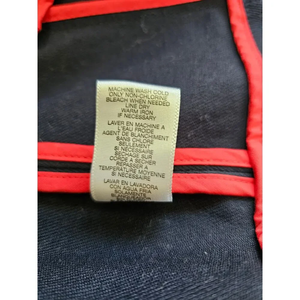 Michael Kors Navy Blue Double Breasted Canvas Peacoat Jacket Size Medium M